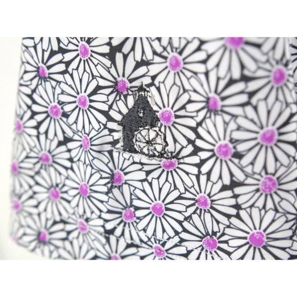 Footjoy Performance Golf Polo Shirt Mens M‎ Medium Gray Pink Flower Pattern - Picture 11 of 11